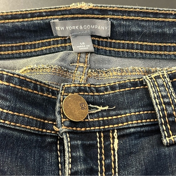 New York & Company Jeans Denim Straight Leg Size 14 Y2K - Picture 3 of 7